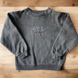Vintage Y2K 90s BUM crewneck sweatshirt sweater boys girls youth 3/4 black